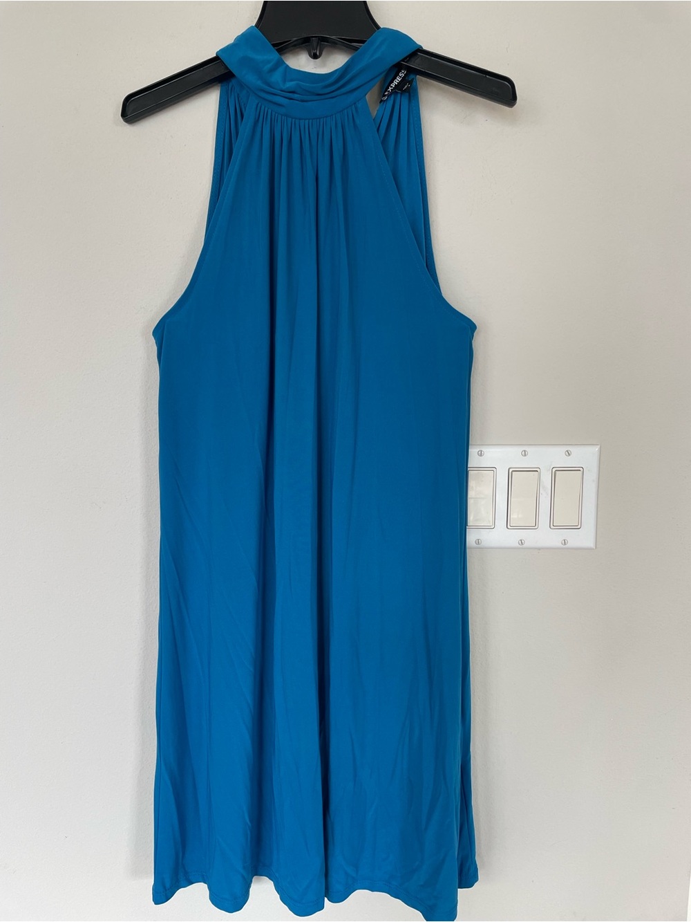 Express Women's Blue Sleeveless Halter Neck Dress Size S